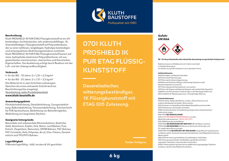 0701 Kluth PROSHIELD 1K PU ETAG Flüssigkunststoff
