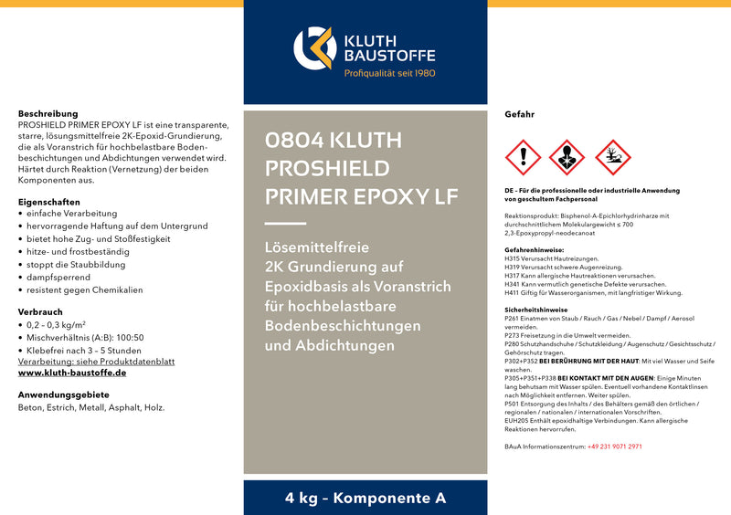 0804 Kluth PROSHIELD PRIMER EPOXY LF