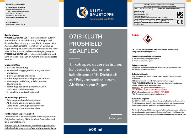 0713 Kluth PROSHIELD SEALFLEX 600 ml