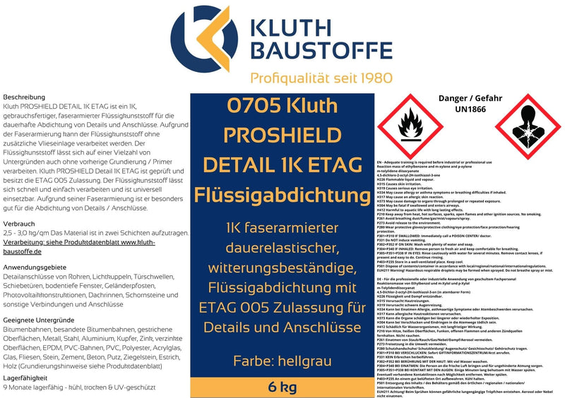 0705 Kluth PROSHIELD DETAIL 1K ETAG Flüssigkunststoff - ab 17,06 € / kg