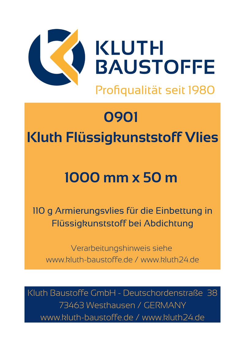 0901 Kluth Flüssigkunststoff Vlies - ab 41,51 € / Rolle